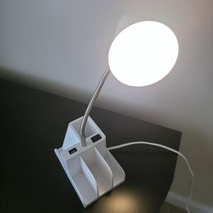 White Desk Lamp with USB Port